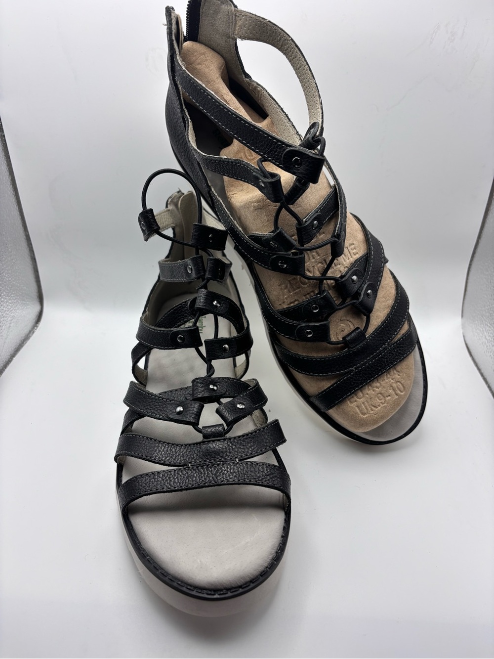 Jambu Black Strappy Gladiator Sandals